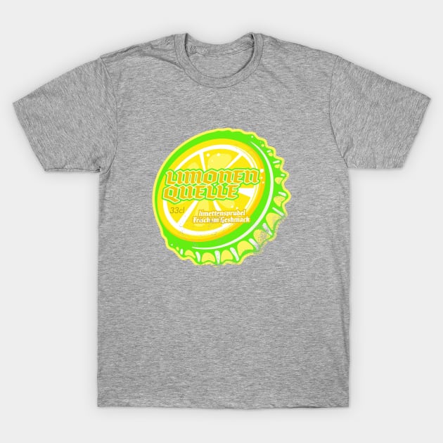 Retro Vintage Limonen Quelle Lemon Soda Bottlecap T-Shirt by StudioPM71